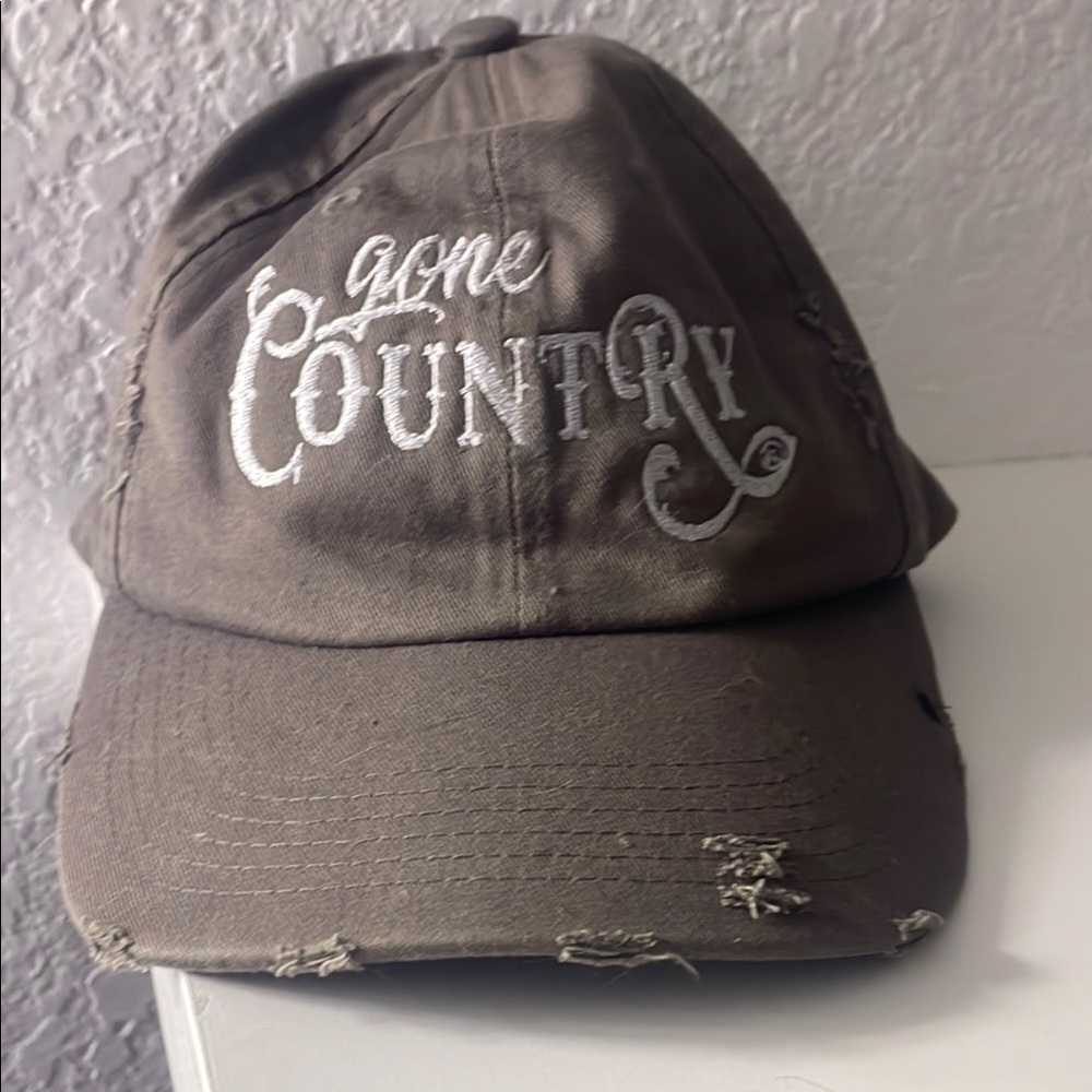 Brown and White Party Hat with Distressed Style
